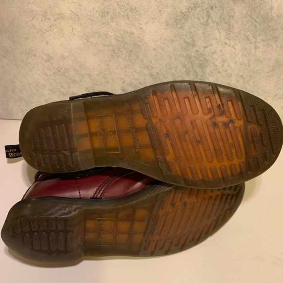 Dr. Martens 1460 Cherry Red Smooth Leather  Lace-Up Boots men’s size 6, women 7 - Picture 5 of 8